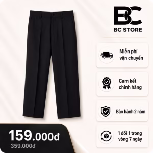 Quần Tây Nam Ống Suông Màu Đen Form Rộng BC Store