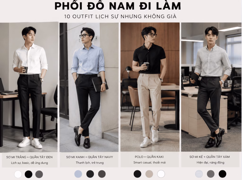 Phối đồ nam đi làm: 10 outfit lịch sự nhưng không già
